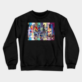 London Cityscape Skyline Abstract 625 Crewneck Sweatshirt